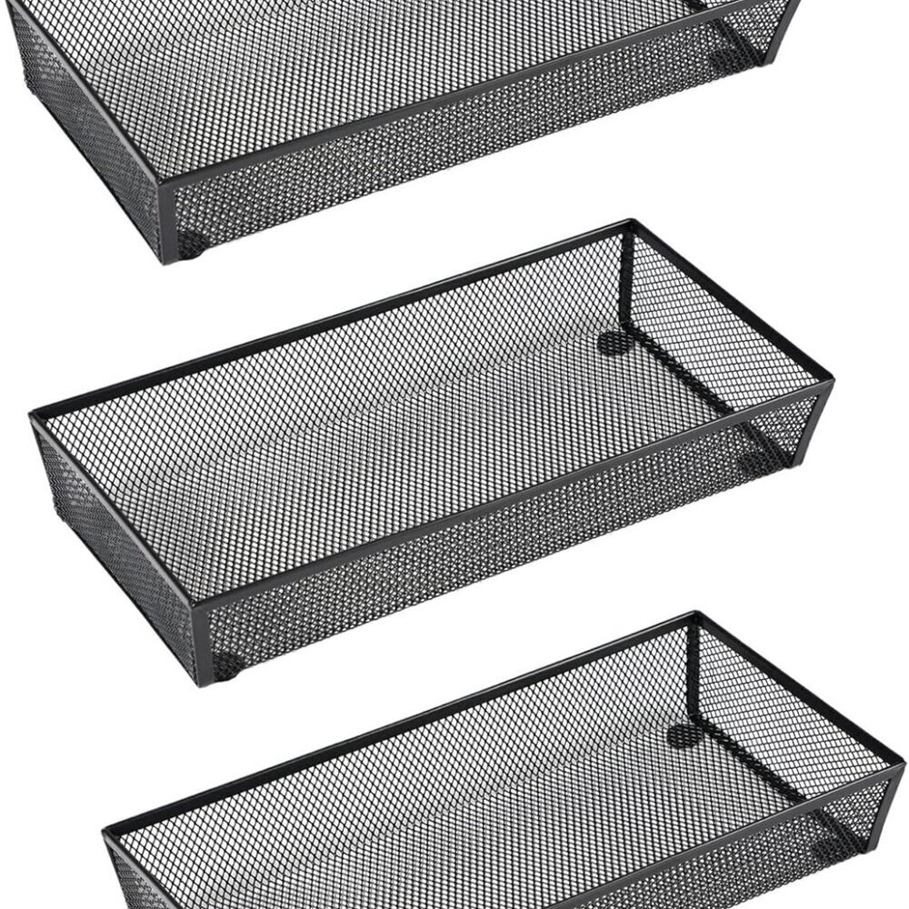 3 Pack Mesh Flatware Drawer Organizer for Kitchen/Office/Home Tools,Spoon Knife
